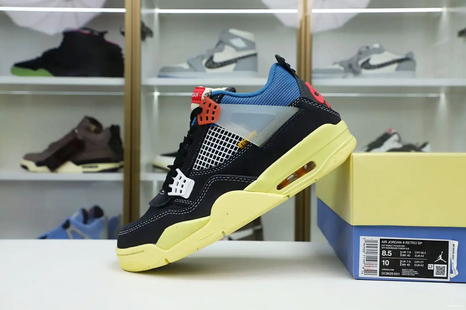 JORDAN Kimikick AIR LA 4 'OFF X UNION RETRO NOIR' 0606